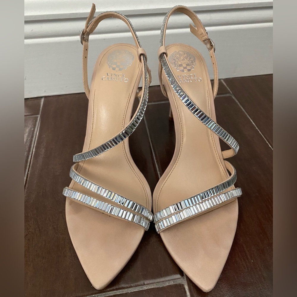 Vince Camuto, Women's, Antinie Crystal Strap High Heel Heeled Sandal, Size 9